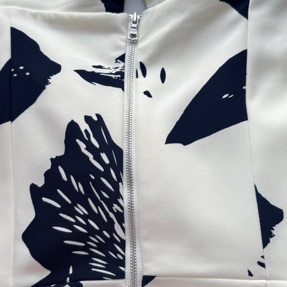 Bardot Floral Midi Dress Womens M Navy & Ivory Sleeveless Cocktail Australian Fa - Picture 8 of 12